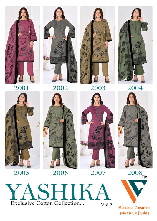 Yashika Vol 2 Vandana Creation Mix Cotton Karachi Salwar Suits Wholesale Price
