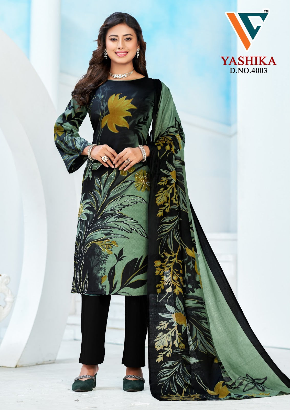 Yashika Vol 4 Vandana Creation Mix Cotton Karachi Salwar Suits Wholesaler