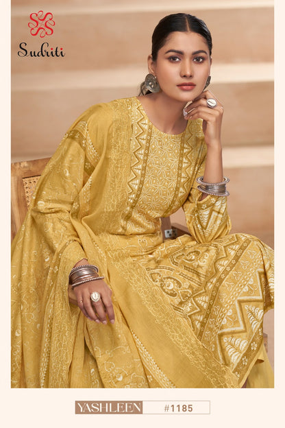 Yashleen Sudriti Sahiba Pure Cotton Plazzo Style Suits Wholesaler Gujarat