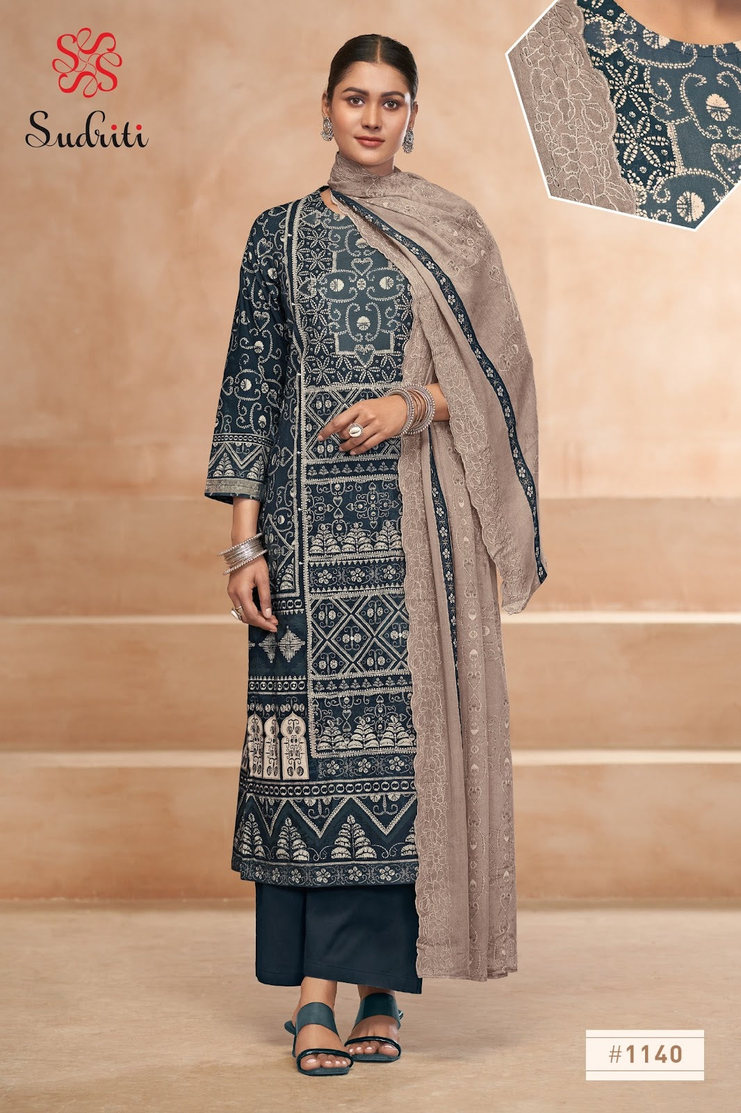 Yashleen Sudriti Sahiba Pure Cotton Plazzo Style Suits Wholesaler Gujarat