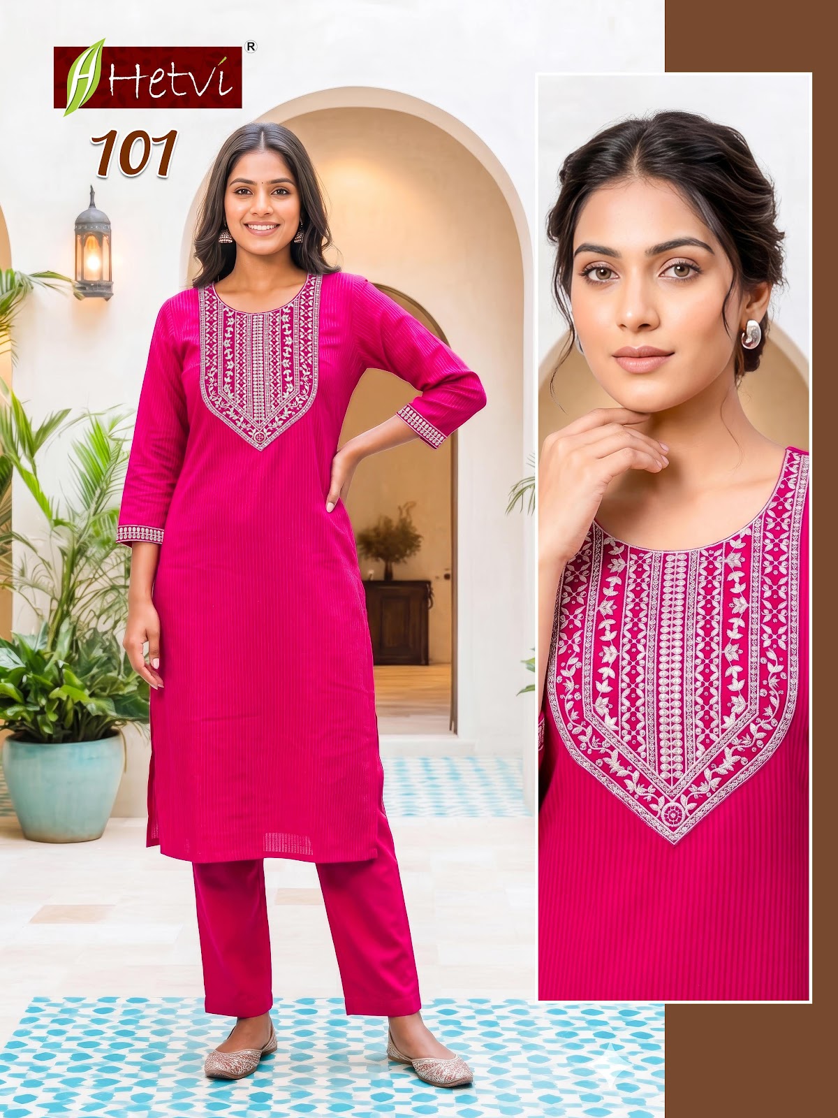 Yashvi Hetvi Cotton Kurti Pant Set Supplier Gujarat