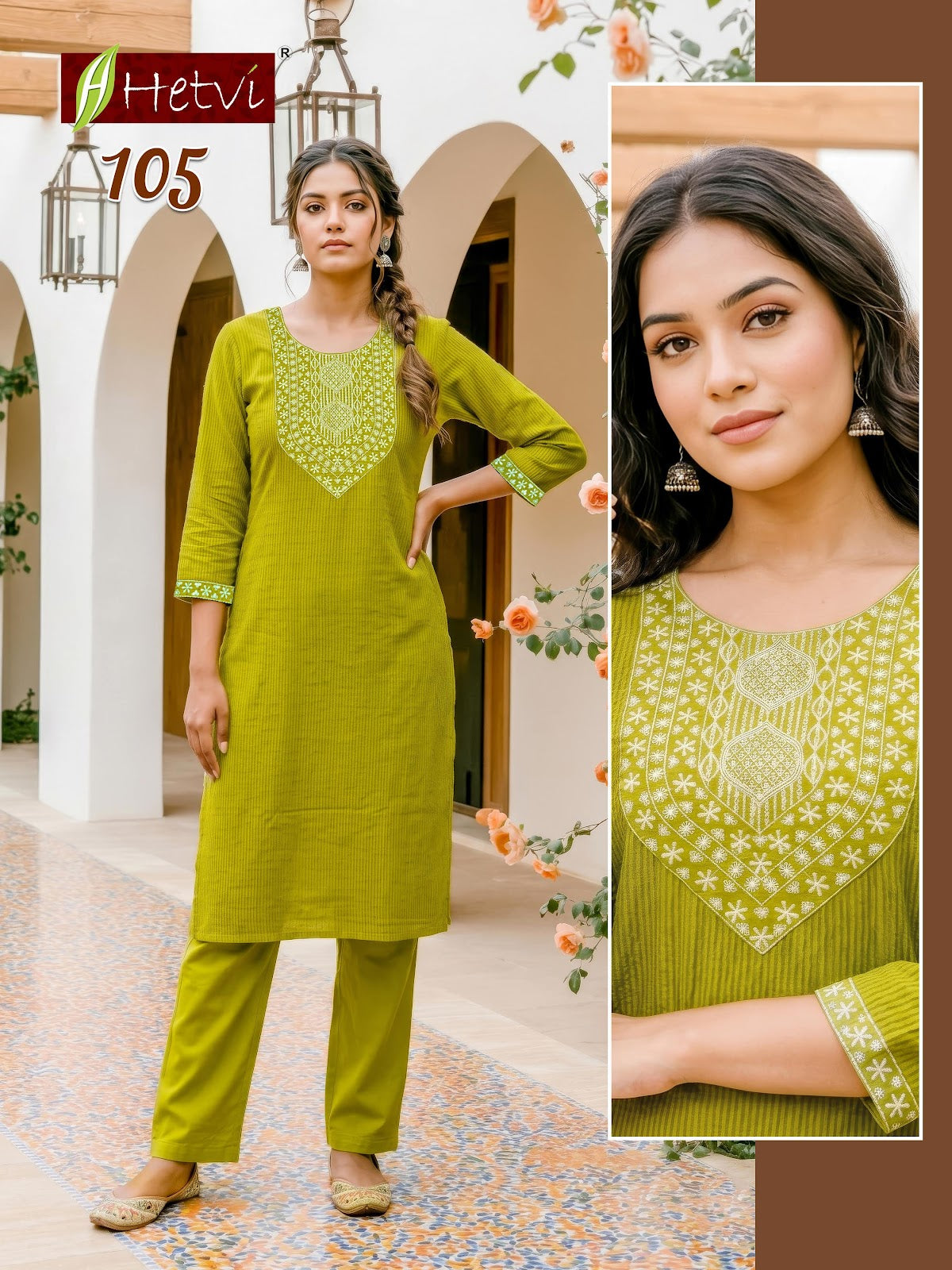 Yashvi Hetvi Cotton Kurti Pant Set Supplier Gujarat