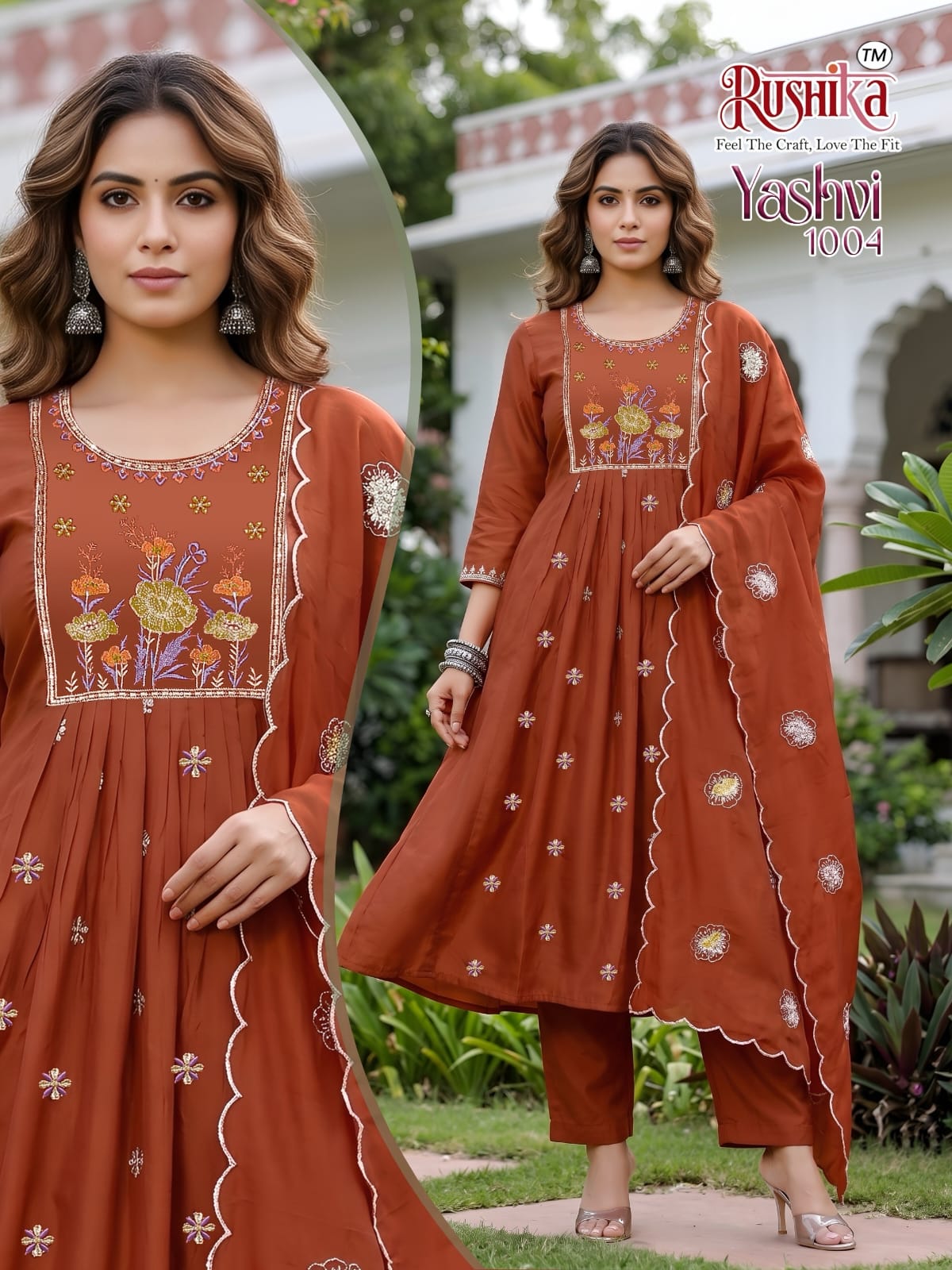 Yashvi Rushika Chanderi Readymade Anarkali Suits Manufacturer Gujarat