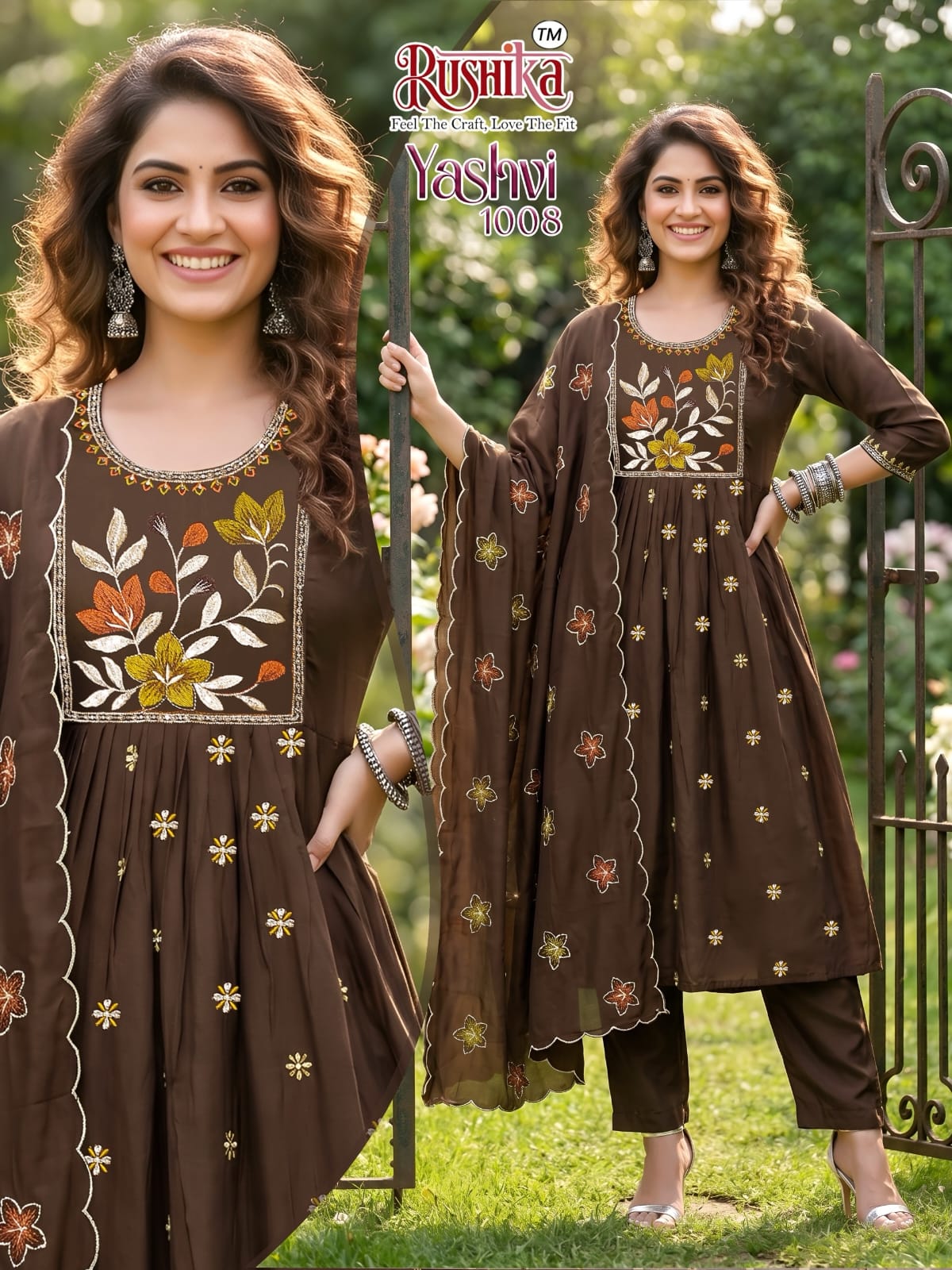 Yashvi Rushika Chanderi Readymade Anarkali Suits Manufacturer Gujarat