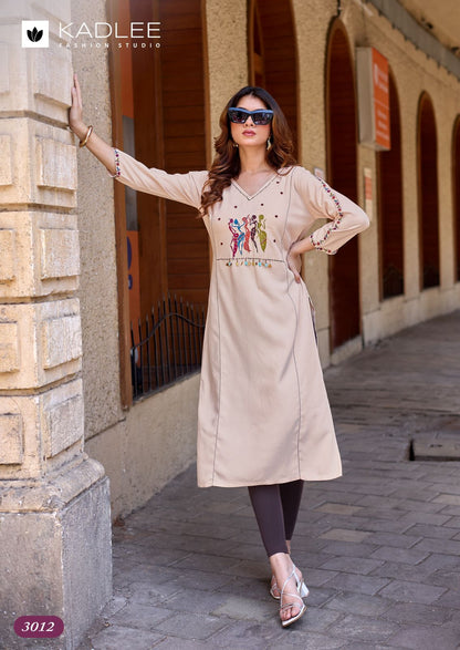 Yashvi Vol 2 Kadlee Rayon Long Straight Kurti Manufacturer