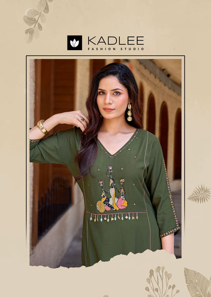 Yashvi Vol 2 Kadlee Rayon Long Straight Kurti Manufacturer