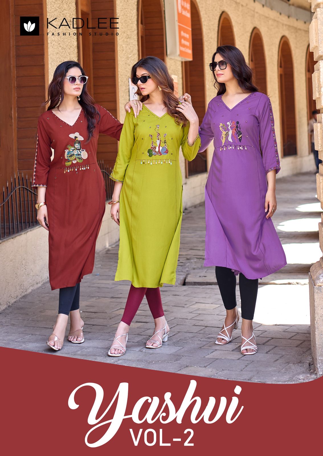 Yashvi Vol 2 Kadlee Rayon Long Straight Kurti Manufacturer
