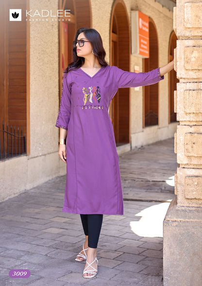 Yashvi Vol 2 Kadlee Rayon Long Straight Kurti Manufacturer