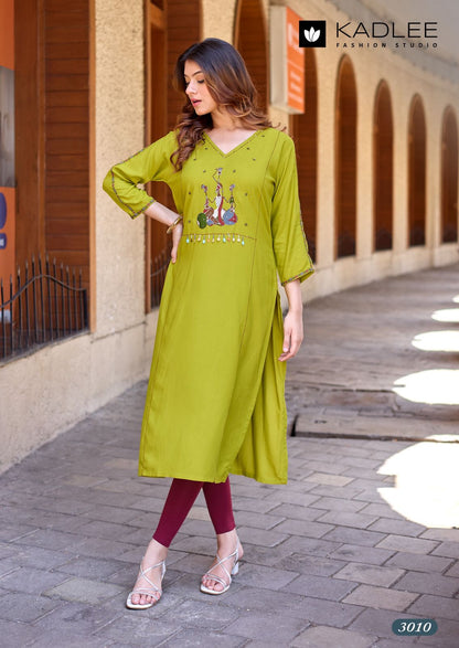 Yashvi Vol 2 Kadlee Rayon Long Straight Kurti Manufacturer