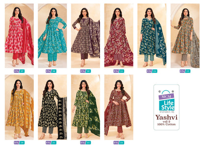 Yashvi Vol 2 Mcm Lifestyle Cotton Readymade Anarkali Suits Supplier
