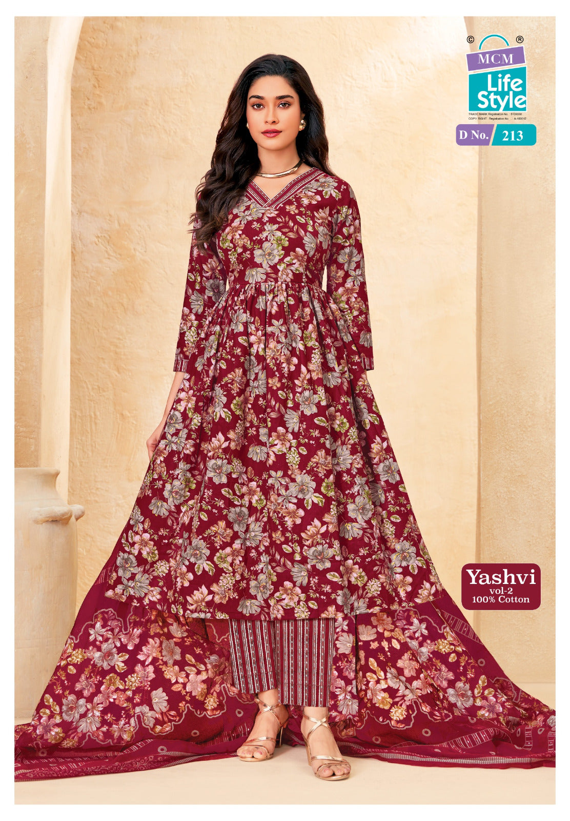 Yashvi Vol 2 Mcm Lifestyle Cotton Readymade Anarkali Suits Supplier