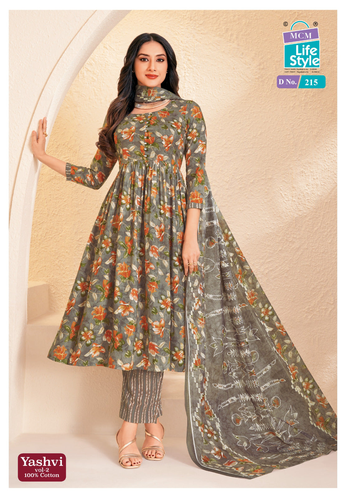 Yashvi Vol 2 Mcm Lifestyle Cotton Readymade Anarkali Suits Supplier