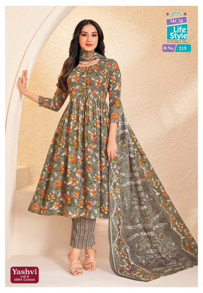 Yashvi Vol 2 Mcm Lifestyle Cotton Readymade Anarkali Suits Supplier