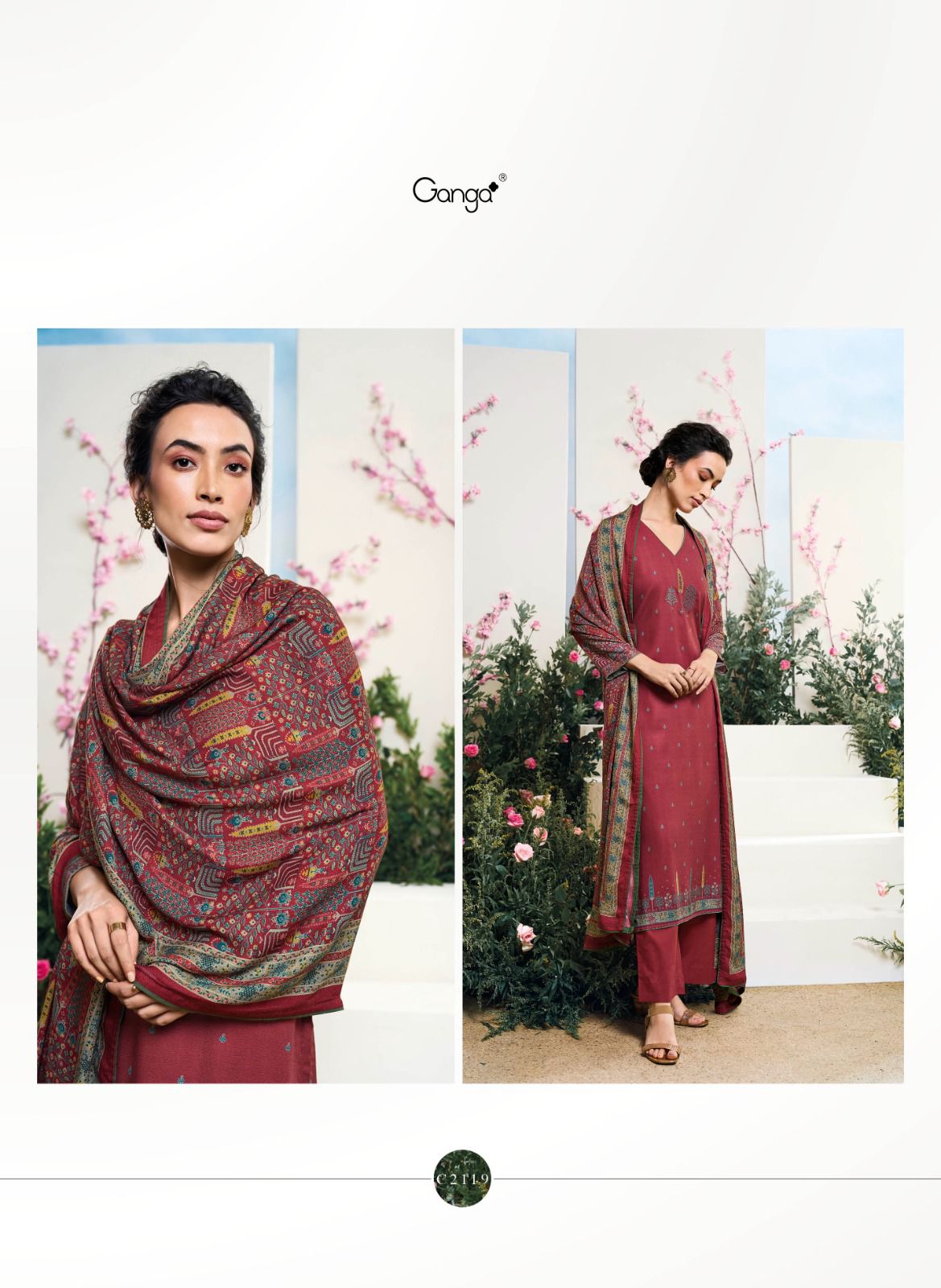 Yasiah Ganga Premium Pashmina Suits Wholesaler Ahmedabad