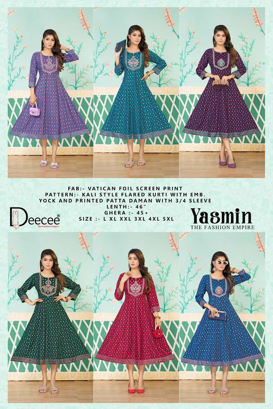 Yasmin Deecee Vatican Anarkali Kurtis Wholesaler Ahmedabad