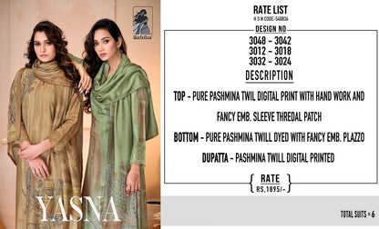 Yasna Sahiba Pashmina Suits Wholesale Price