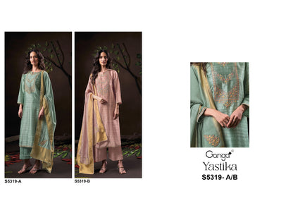 Yastika S5319 Ganga Bemberg Plazzo Style Suits Exporter Ahmedabad