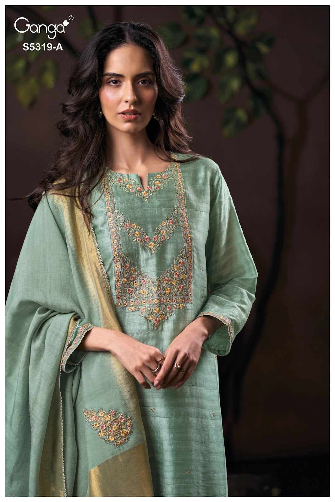 Yastika S5319 Ganga Bemberg Plazzo Style Suits Exporter Ahmedabad