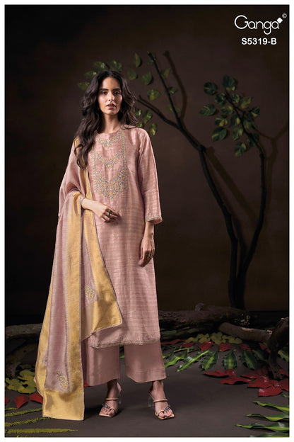 Yastika S5319 Ganga Bemberg Plazzo Style Suits Exporter Ahmedabad