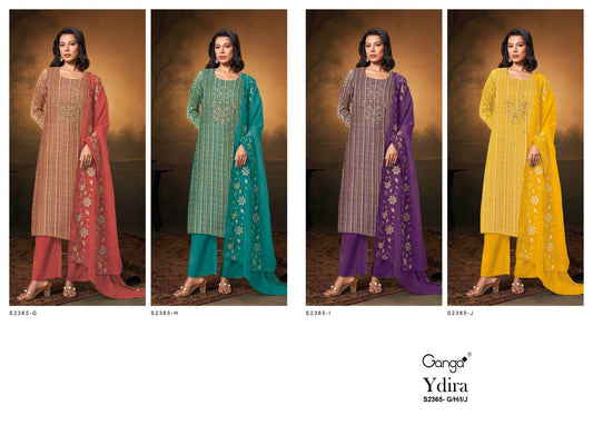 Ydira 2365 Ganga Organza Plazzo Style Suits Supplier India
