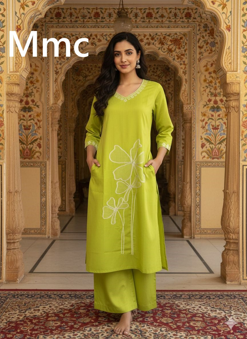 Yellow Flower Mmc Vatican Co Ord Set Wholesale Price