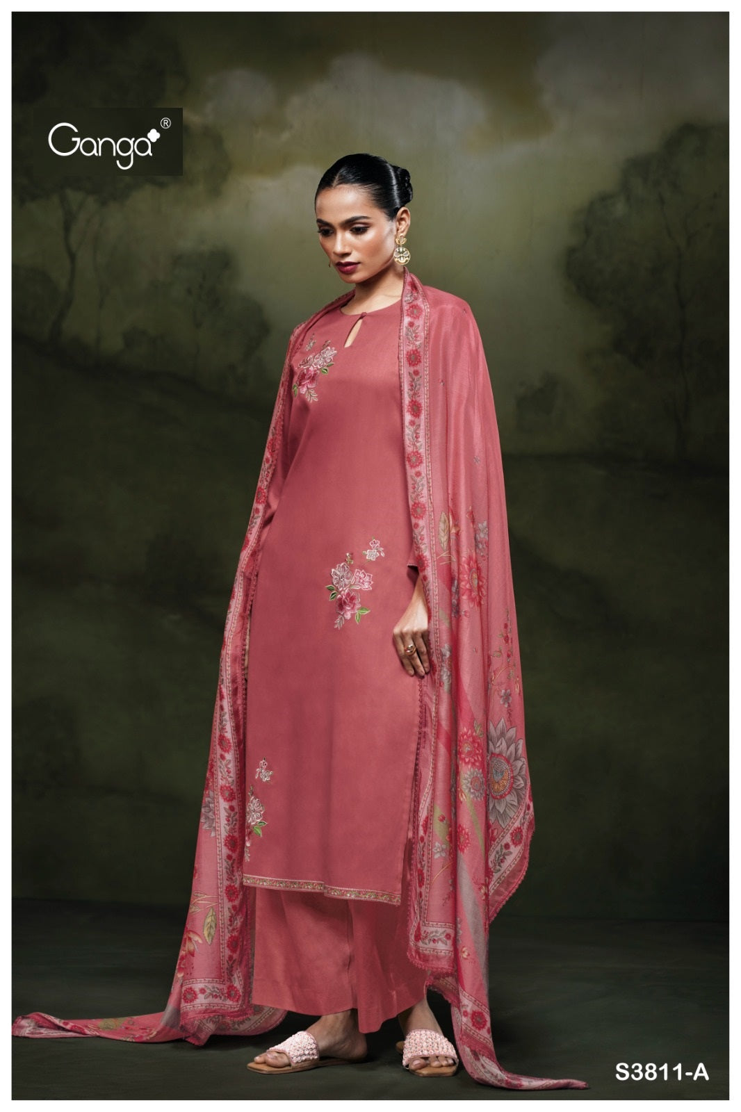 Yennoha 3811 Ganga Cotton Satin Plazzo Style Suits Wholesale Price