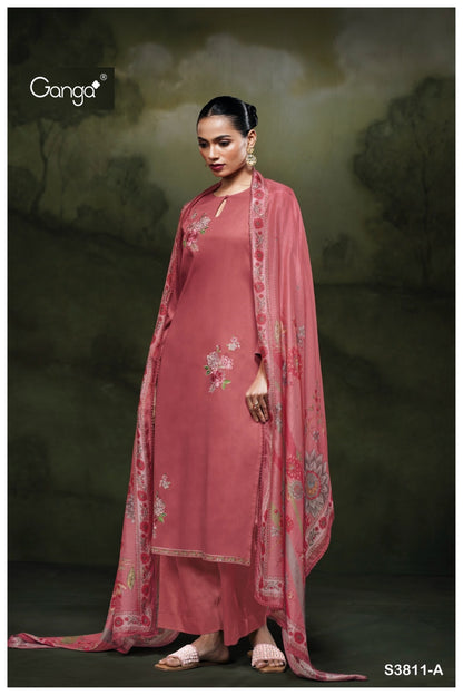 Yennoha 3811 Ganga Cotton Satin Plazzo Style Suits Wholesale Price