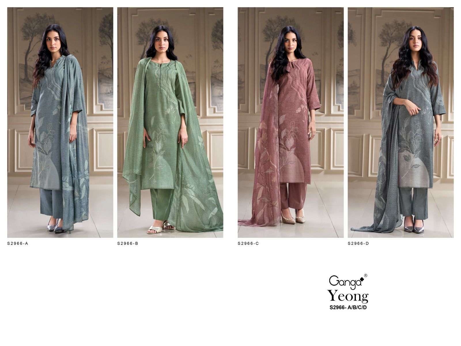 Yeong S2966 Ganga Woven Pashmina Suits Exporter Ahmedabad