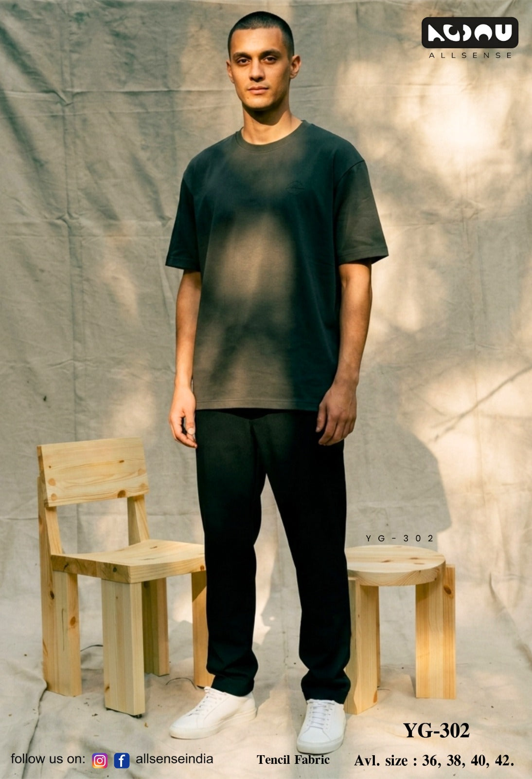 Yg 302 Allsense Tencil Lycra Mens Tshirts Exporter India