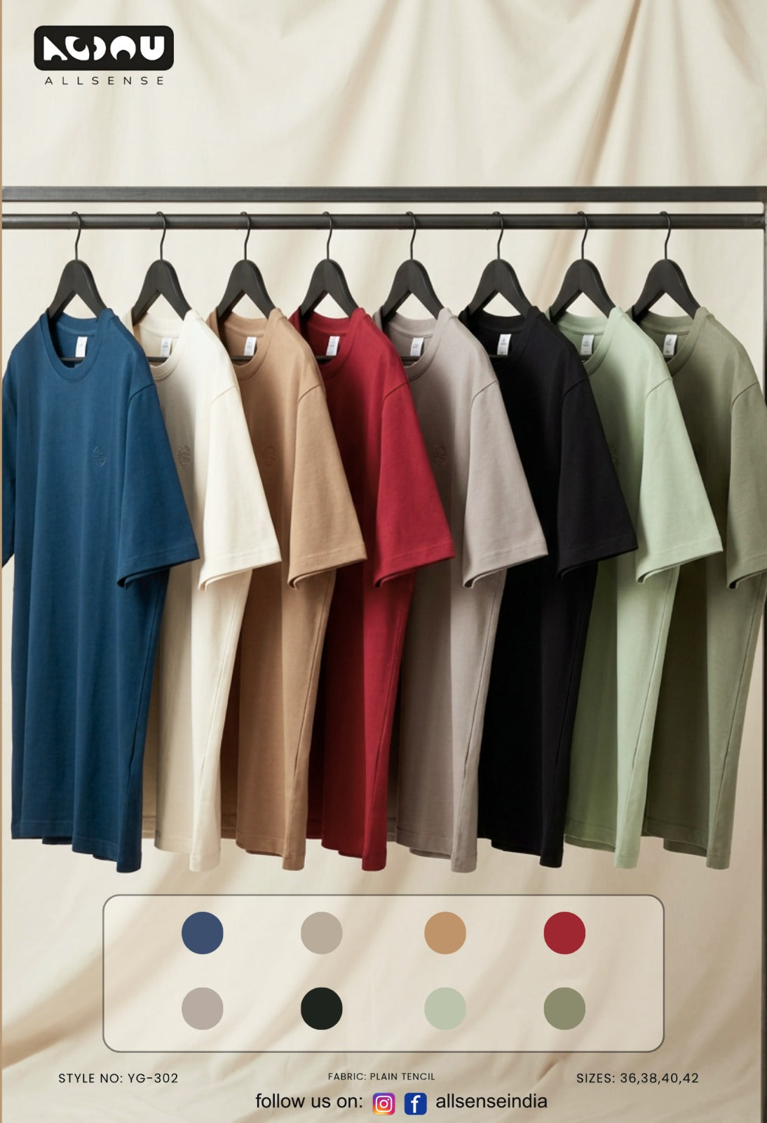 Yg 302 Allsense Tencil Lycra Mens Tshirts Exporter India