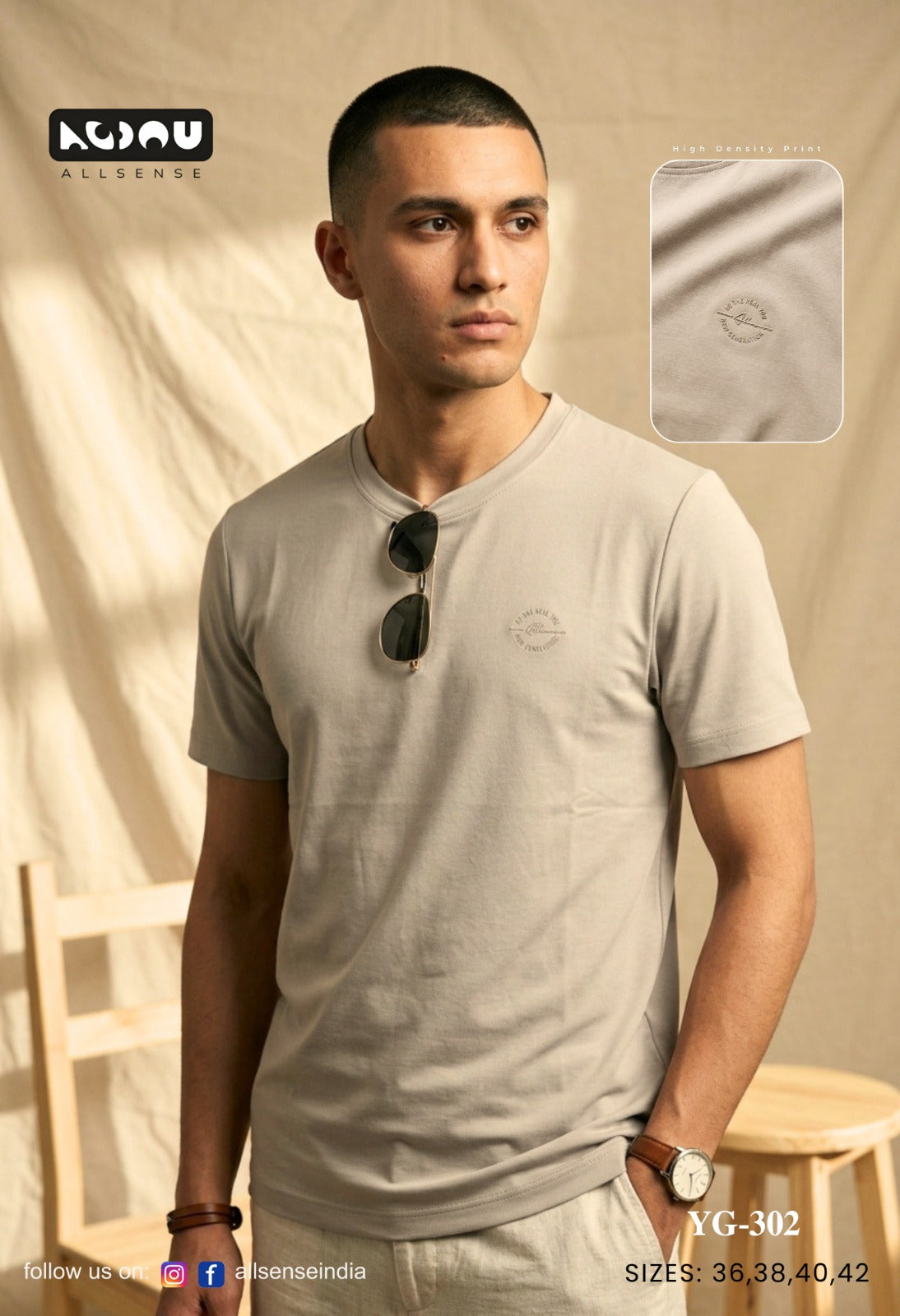 Yg 302 Allsense Tencil Lycra Mens Tshirts Exporter India