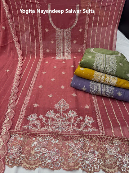 Yogita Nayandeep Chiffon Salwar Suits Wholesale Price