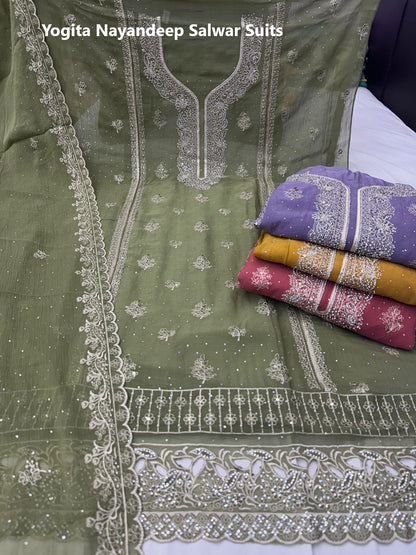Yogita Nayandeep Chiffon Salwar Suits Wholesale Price