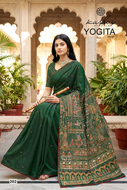 Yogita Vol 2 Lt Fabrics Satin Sarees Wholesaler Ahmedabad