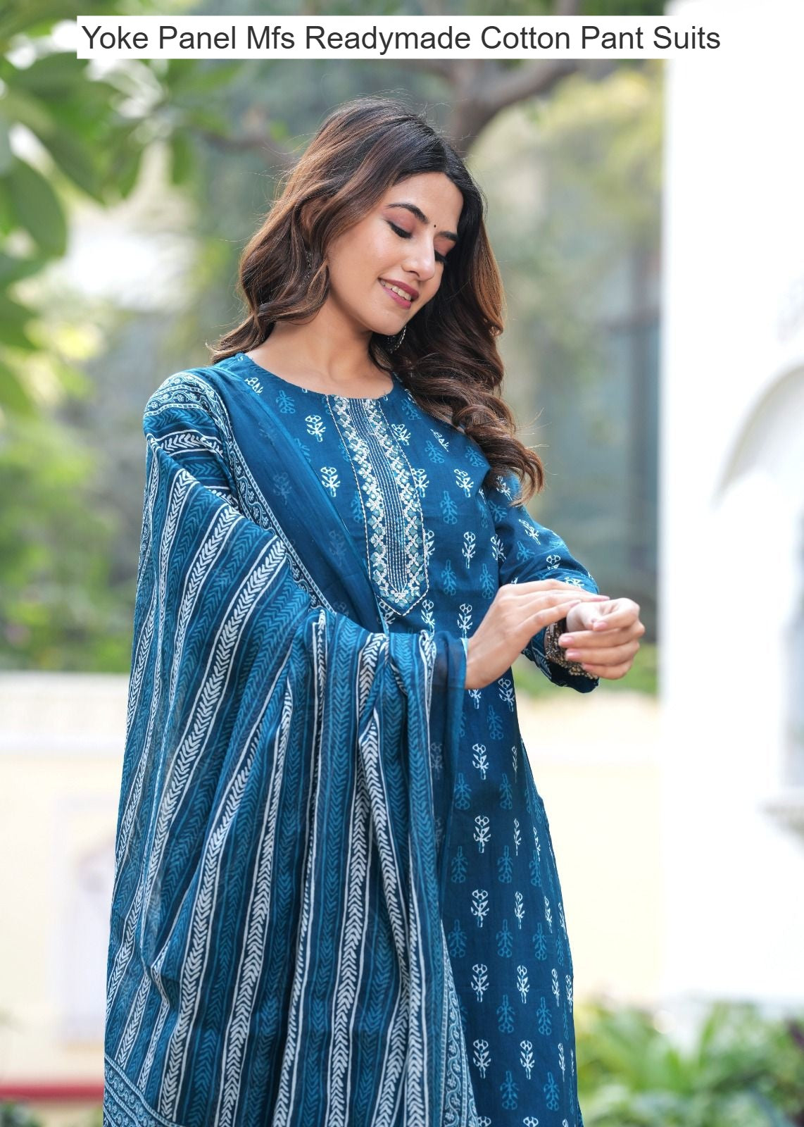 Yoke Panel Mfs Readymade Cotton Pant Suits Supplier