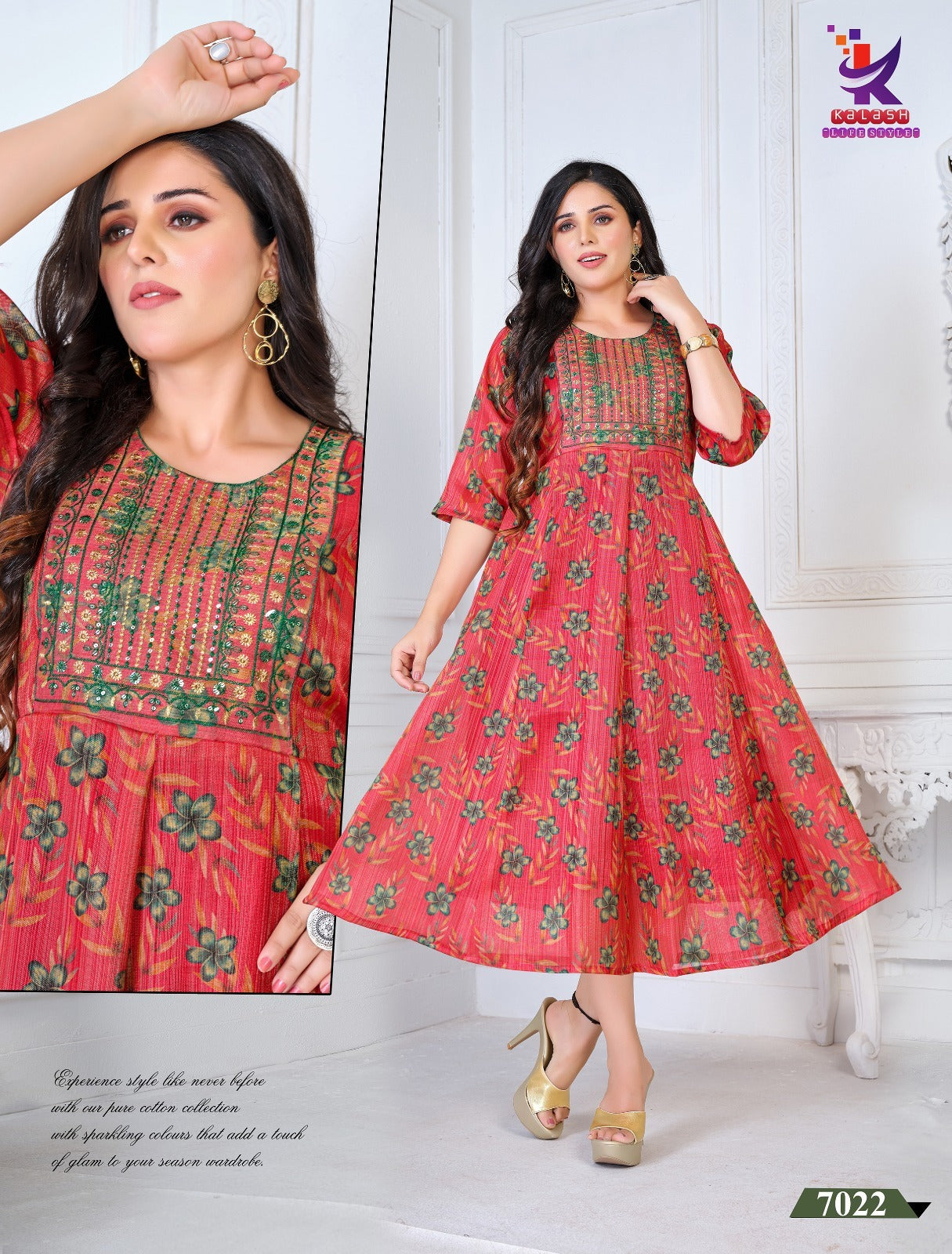 Yonique Fashion-2 Mlm Kalash Lifestyle Simmer Tissue Anarkali Kurtis Supplier Ahmedabad
