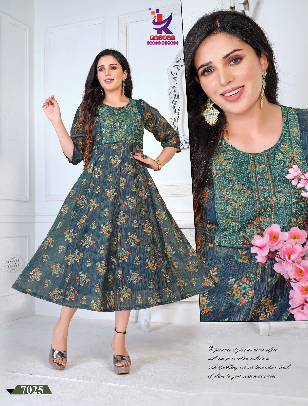 Yonique Fashion-2 Mlm Kalash Lifestyle Simmer Tissue Anarkali Kurtis Supplier Ahmedabad
