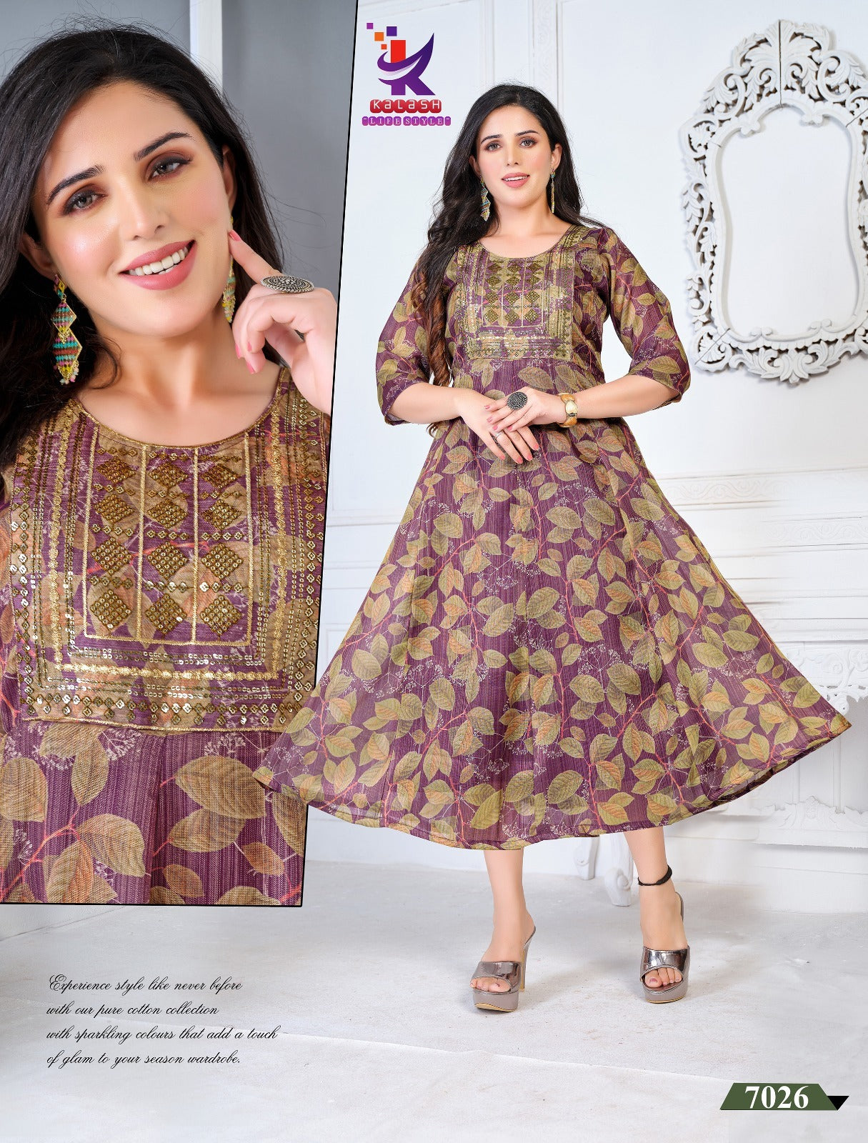 Yonique Fashion-2 Mlm Kalash Lifestyle Simmer Tissue Anarkali Kurtis Supplier Ahmedabad