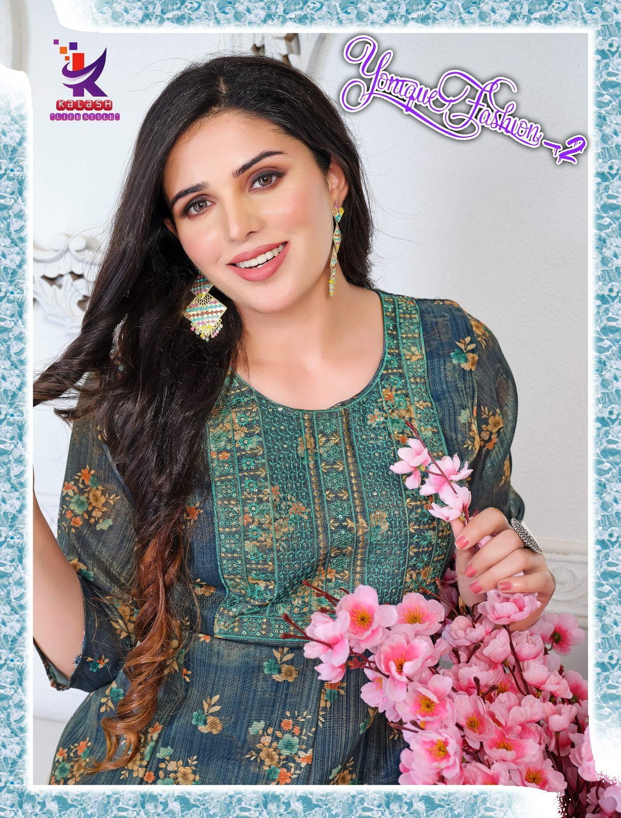 Yonique Fashion-2 Mlm Kalash Lifestyle Simmer Tissue Anarkali Kurtis Supplier Ahmedabad