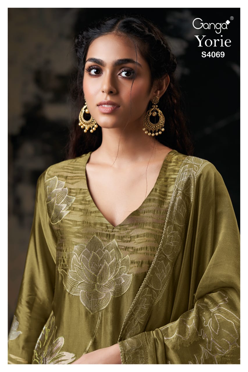 Yorie 4069 Ganga Premium Viscose Plazzo Style Suits Manufacturer Ahmedabad