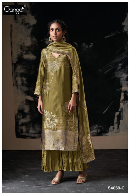 Yorie 4069 Ganga Premium Viscose Plazzo Style Suits Manufacturer Ahmedabad