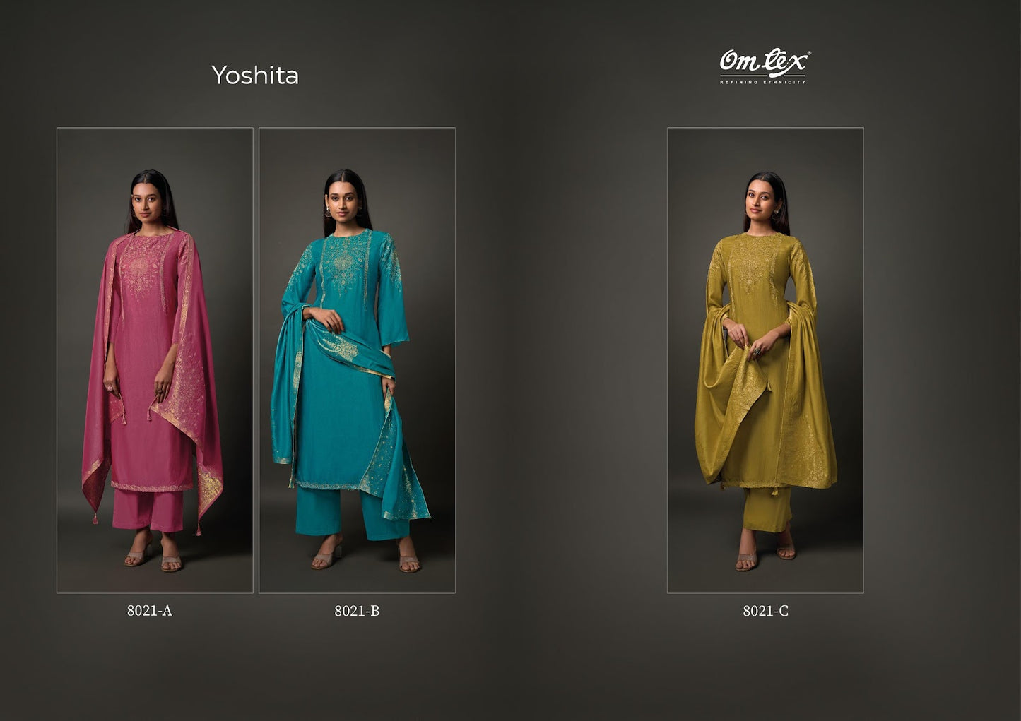 Yoshita Omtex Silk Plazzo Style Suits Exporter Gujarat