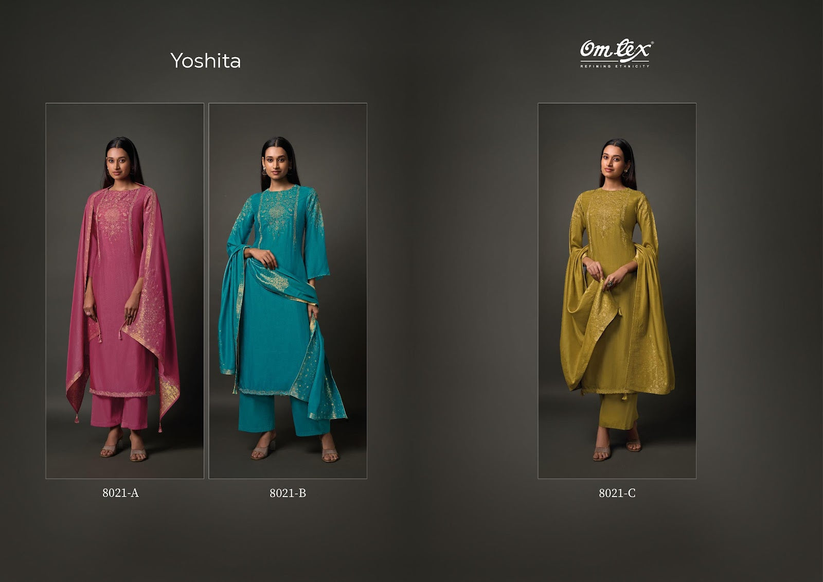 Yoshita Omtex Silk Plazzo Style Suits Exporter Gujarat