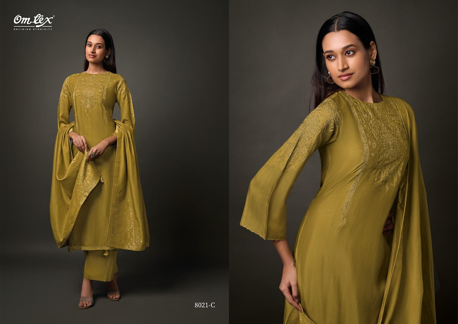 Yoshita Omtex Silk Plazzo Style Suits Exporter Gujarat