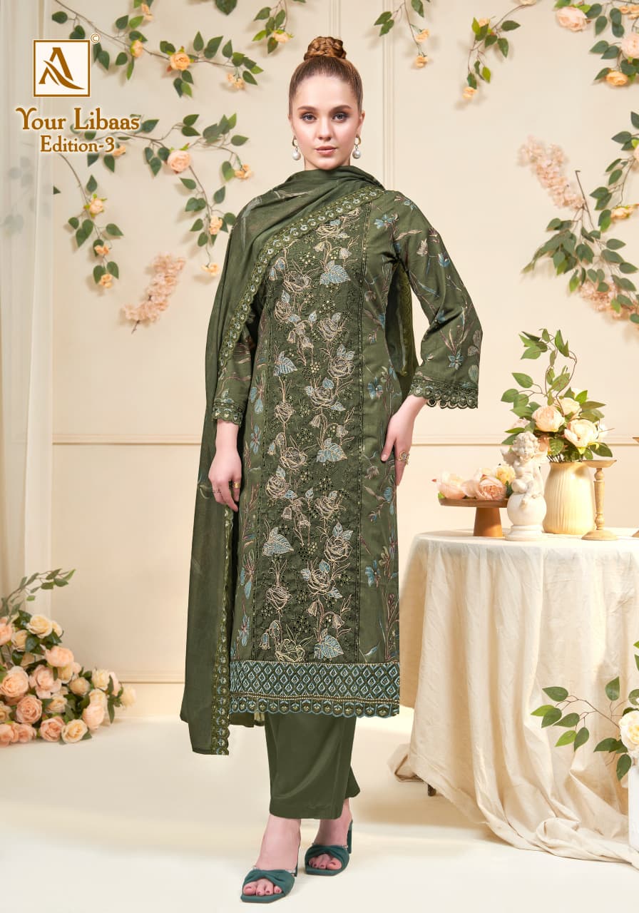 Your Libaas Edition 3 Alok Cambric Cotton Karachi Salwar Suits Exporter India