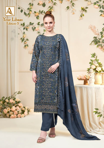 Your Libaas Edition 3 Alok Cambric Cotton Karachi Salwar Suits Exporter India
