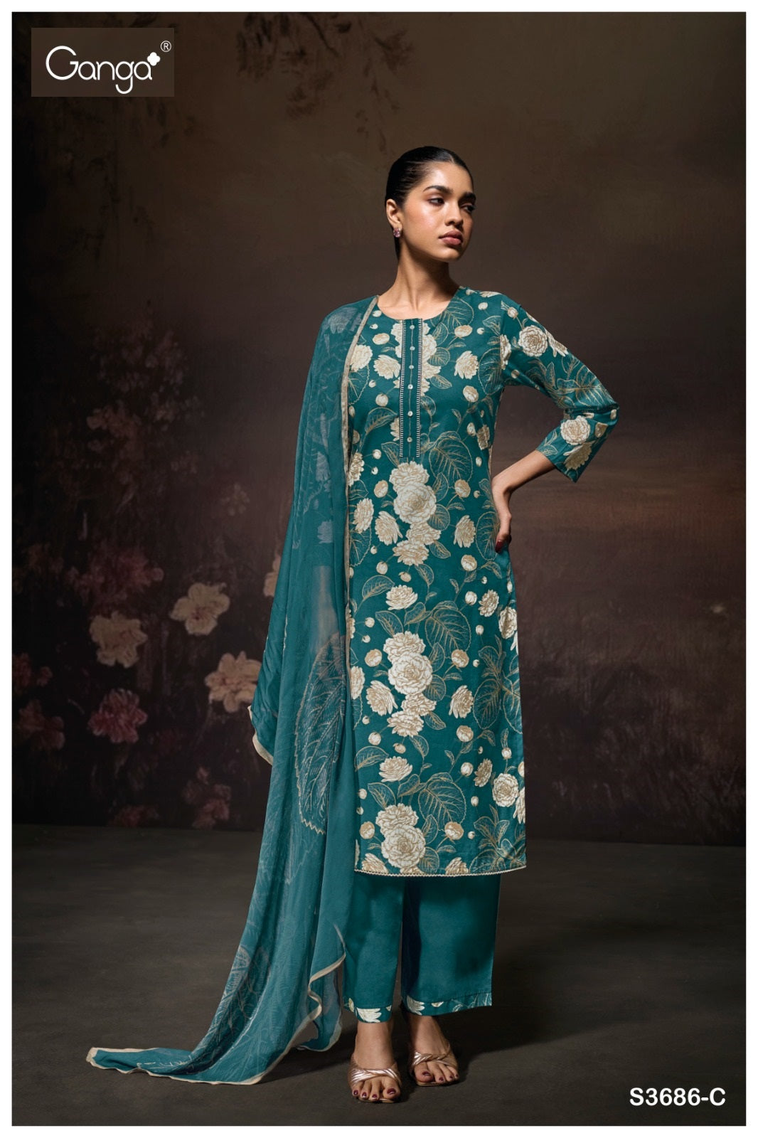 Yugriti 3686 Ganga Premium Cotton Pant Style Suits Manufacturer Ahmedabad