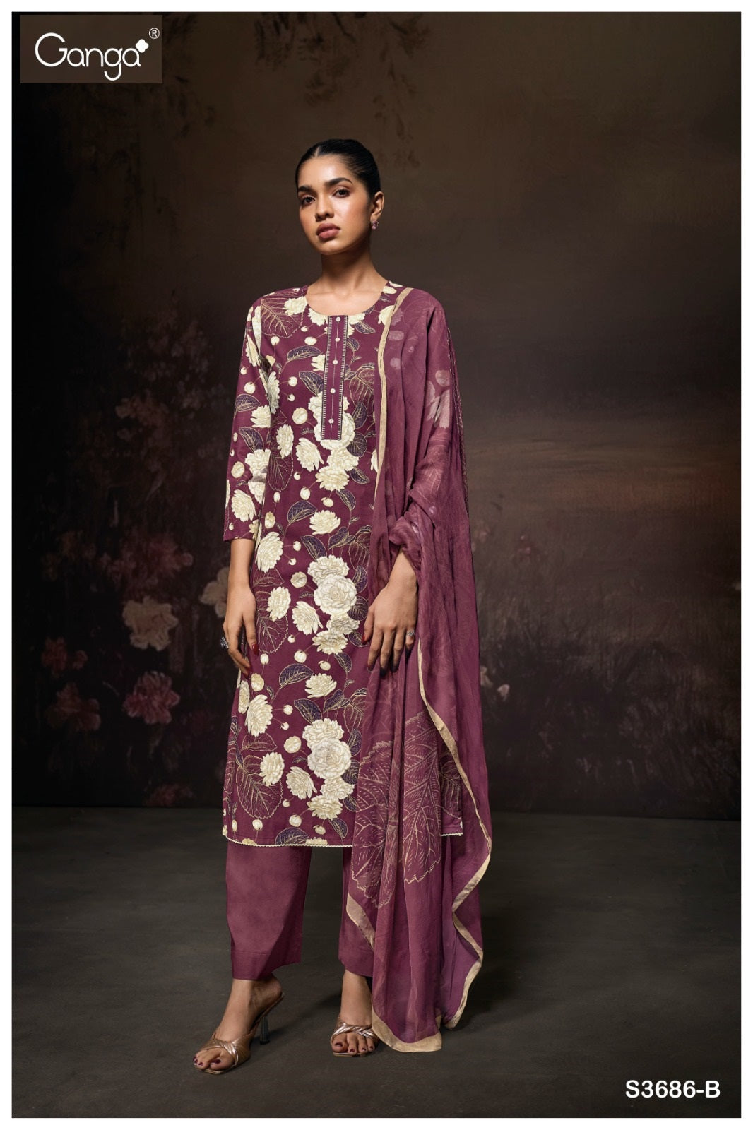 Yugriti 3686 Ganga Premium Cotton Pant Style Suits Manufacturer Ahmedabad