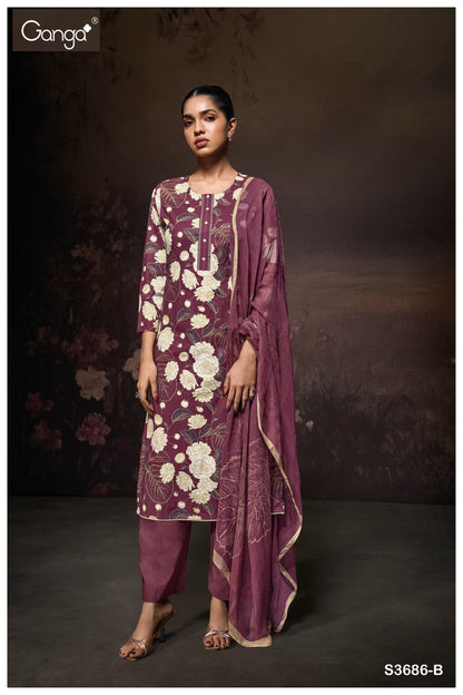 Yugriti 3686 Ganga Premium Cotton Pant Style Suits Manufacturer Ahmedabad