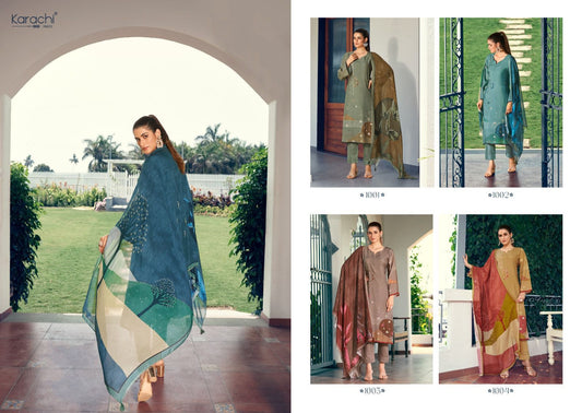 Yuki Karachi Prints Muslin Pant Style Suits